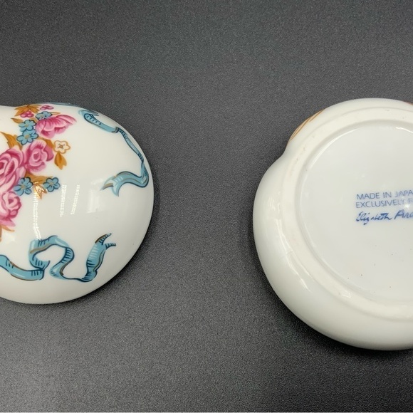 Vtg Round Porcelain Cat  Lidded Trinket Box  Made In Japan For Elizabeth Arden - Picture 7 of 9